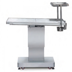 IN-P004 Veterinary Electric Surgical Table Motor Controlled 304 Stainless Steel Heated Top Funnel Tray Easy Clean