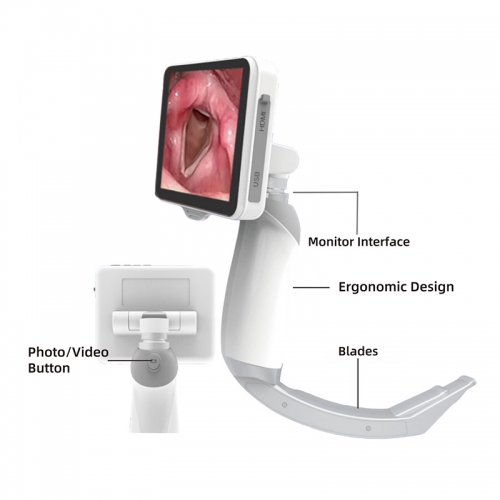 IN-VLRB Rigid Portable Digital Video Laryngoscope with Ergonomic Design for Direct Visualization