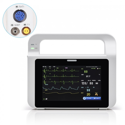 VE5 Veterinary Portable Vital Signs Monitor Pulse Oximeter SPO2 Saturation NIBP TEMP Handheld VET Monitor for Cats Dogs Pets