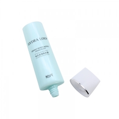 Blue Flat Cosmetic Tubes 80ml 100ml / Face Cleanser HDPE Tube With Screw Cap