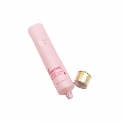 Custom Made Plastic Soft Pink Cream Tube 100ml With Gold Lid