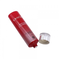 Luxurious 100ml Red Cosmetic Lotion Tube With Silver Cap