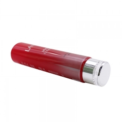 Luxurious 100ml Red Cosmetic Lotion Tube With Silver Cap