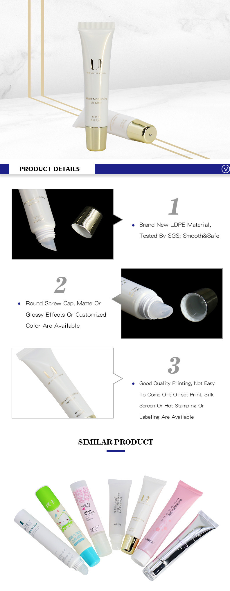 Lip Balm Tube With Gold Cap