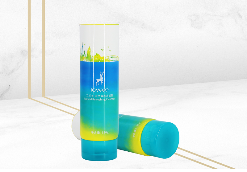 120g Custom Skincare Packaging Blue PE Plastic Lotion Tube