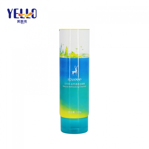 120g Custom Skincare Packaging Blue PE Plastic Lotion Tube