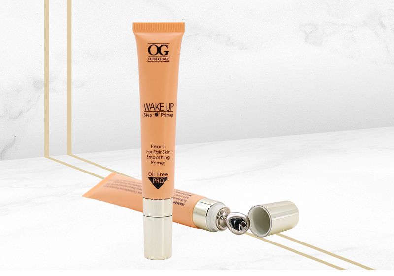 Luxury Orange Empty Plastic Eye Cream Squeeze Tube With Gold Applicator