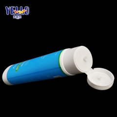 120ml White And Blue Cosmetic Soft Cream Tube With Flip Top Cap