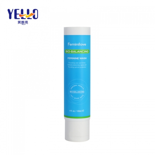 120ml White And Blue Cosmetic Soft Cream Tube With Flip Top Cap