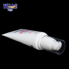 White PE Plastic Cosmetic Lotion Tube Packaging With Airless Pump