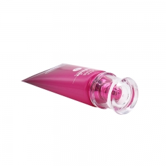 Luxurious 30ml Pink Cosmetic Hand Cream Tube With Curl Acrylic Cap