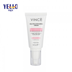 50ml White Plastic Cosmetic Lotion Tube With Airless Pump