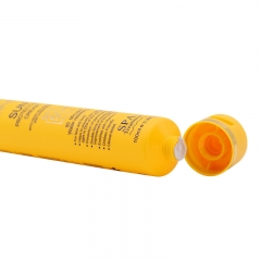 Yellow Color Empty Plastic Sun Screen Squeezing Tubes Packaging