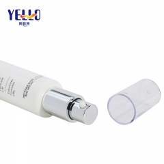 Luxury Plastic Soft Squeeze Eye Cream Tube With Silver Airless Pump