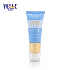 Blue Plastic Soft Squeeze Tube Packaging With Gold Airless Pump