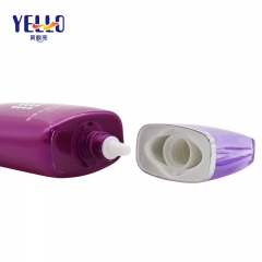 Purple Oval Squeeze Cosmetic Soft Tubes With Acrylic Caps For Cream