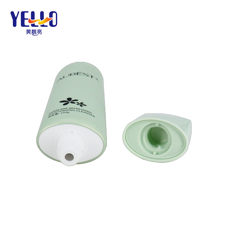 Green Oval Empty LDPE Plastic Cosmetic Tubes