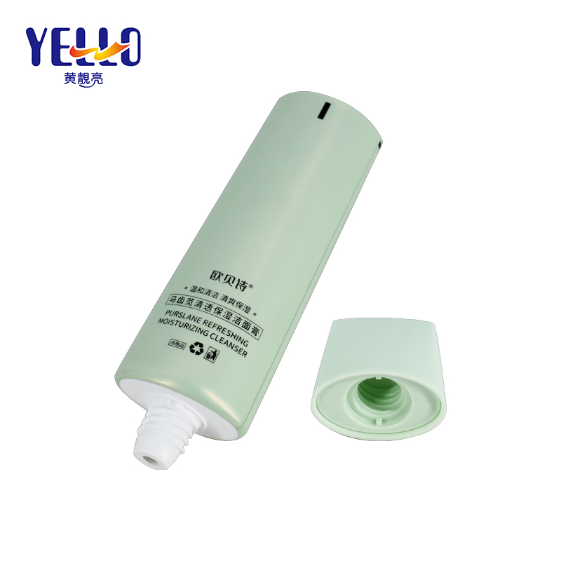 Green Oval Empty LDPE Plastic Cosmetic Tubes For Cream