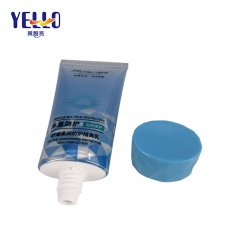 Factory Custoized Blue PE Plastic Cosmetic Container Sunscreen Cream Tube