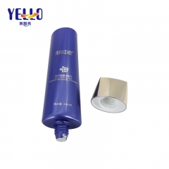 Wholesale 100ml Blue Flat Cosmetic Squeeze Cream Tubes For Facial Cleanser