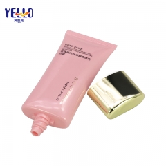 Pink Cosmetic Plastic Packaging Tube 40g With Gold Cap For BB Cream