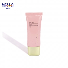 Pink Cosmetic Plastic Packaging Tube 40g With Gold Cap For BB Cream