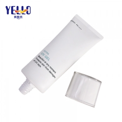 White Cream Empty Squeeze Tubes Oval Plastic Tube Packaging For Cosmetics