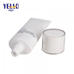 White Cream Empty Squeeze Tubes Oval Plastic Tube Packaging For Cosmetics