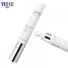 Silver Top Cosmetic Squeeze Eye Cream Tubes With Ceramic Applicator