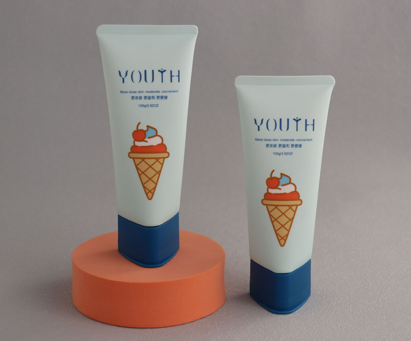 Cute Triangle Empty Soft Cosmetic Squeeze Tubes Matte Blue For Cream