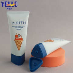 Cute Triangle Empty Soft Cosmetic Squeeze Tubes Matte Blue For Cream