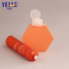 Sugarcane Biodegradable Plastic Hand Cream Squeeze Tubes Packaging Orange