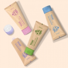 Kraft Paper Eco Friendly Soft Lotion Squeeze Tubes For Cosmetics