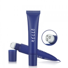 Custom Empty PE Plastic Cosmetic Eye Cream Tubes with Roll-on Massage Head Soft Squeeze Lotion Tubes for Personal Care Screw Cap