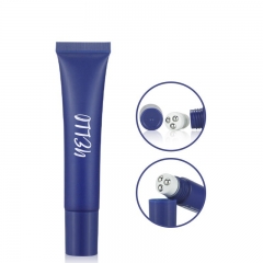 Custom Empty PE Plastic Cosmetic Eye Cream Tubes with Roll-on Massage Head Soft Squeeze Lotion Tubes for Personal Care Screw Cap