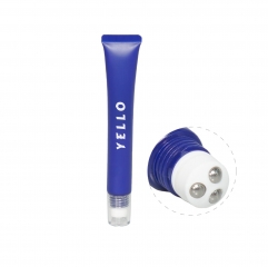 Custom Empty PE Plastic Cosmetic Eye Cream Tubes with Roll-on Massage Head Soft Squeeze Lotion Tubes for Personal Care Screw Cap