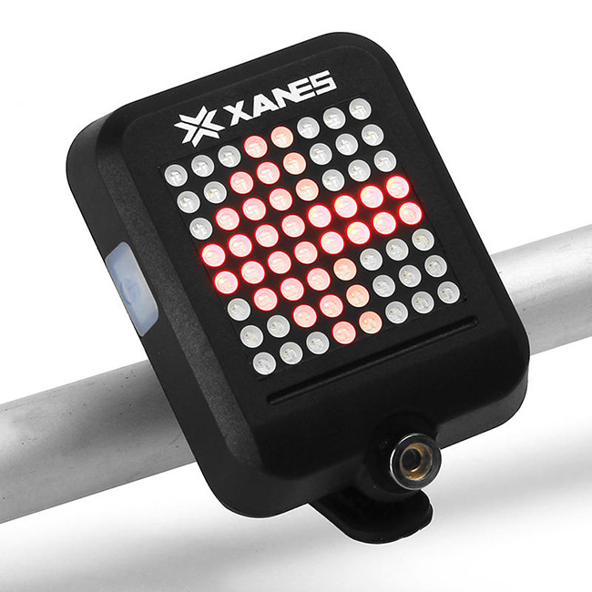 XANES STL-01 64 LED 80LM Intelligent Automatic Induction Steel Ring Brake Safety Bicycle Taillight with Infrared Laser Warning Waterproof Night Light