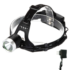 1800 Lumens CREE XM-L T6 U2 3 Modes Super Bright Headlamp with Adjustable Base Cree LED Lamp Headlight Bicycle Light w/ AC Charger - Silver