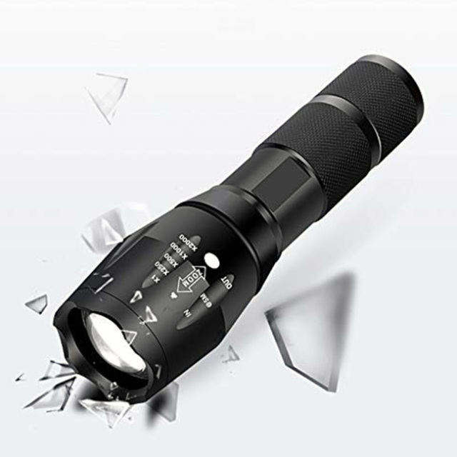 4 Color in 1 Multi-Color Flashlight 18650 Zoomable Tactical Flashlight Multi-Functional Flashlight for Hunting Fishing Hiking