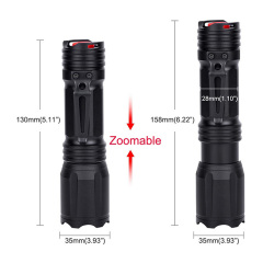 4 Color in 1 Multi-Color Flashlight 18650 Zoomable Tactical Flashlight Multi-Functional Flashlight for Hunting Fishing Hiking