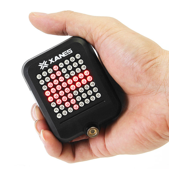 XANES STL-01 64 LED 80LM Intelligent Automatic Induction Steel Ring Brake Safety Bicycle Taillight with Infrared Laser Warning Waterproof Night Light