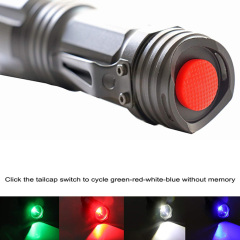 4 Color in 1 Multi-Color Flashlight 18650 Zoomable Tactical Flashlight Multi-Functional Flashlight for Hunting Fishing Hiking