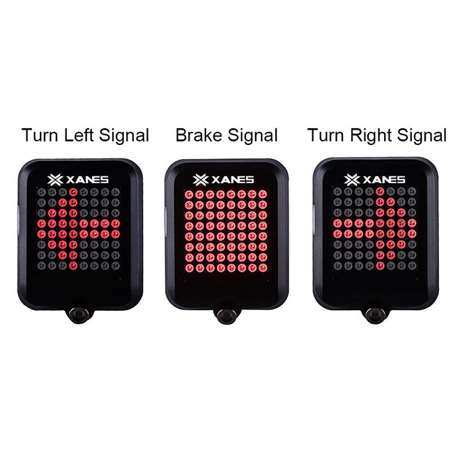 XANES STL-01 64 LED 80LM Intelligent Automatic Induction Steel Ring Brake Safety Bicycle Taillight with Infrared Laser Warning Waterproof Night Light