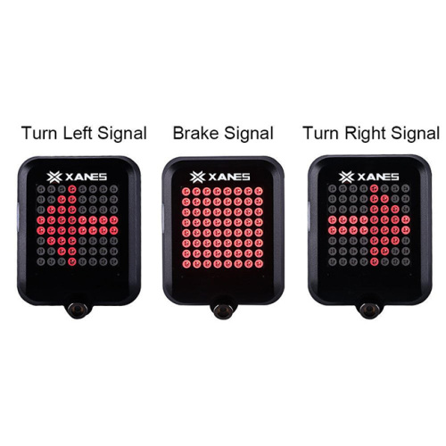 XANES STL-01 64 LED 80LM Intelligent Automatic Induction Steel Ring Brake Safety Bicycle Taillight with Infrared Laser Warning Waterproof Night Light