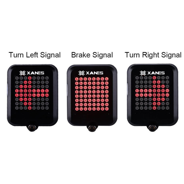 XANES STL-01 64 LED 80LM Intelligent Automatic Induction Steel Ring Brake Safety Bicycle Taillight with Infrared Laser Warning Waterproof Night Light