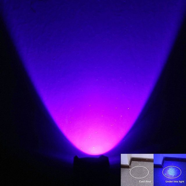 Mini Zoomable 3 Modes UV-Ultraviolet Led Blacklight Flashlight AA/14500 Rechargeable Battery Torch for Money Detector, Leak Detector