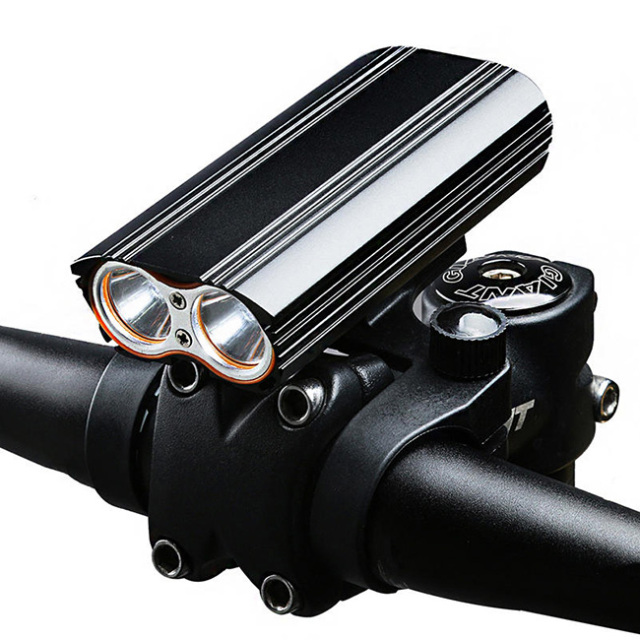 XANES DL06 1200LM 2T6 150° Large Floodlight 6000mAh Battery Bicycle Headlight 4 Modes USB Rechargeable