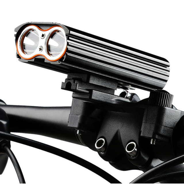 XANES DL06 1200LM 2T6 150° Large Floodlight 6000mAh Battery Bicycle Headlight 4 Modes USB Rechargeable