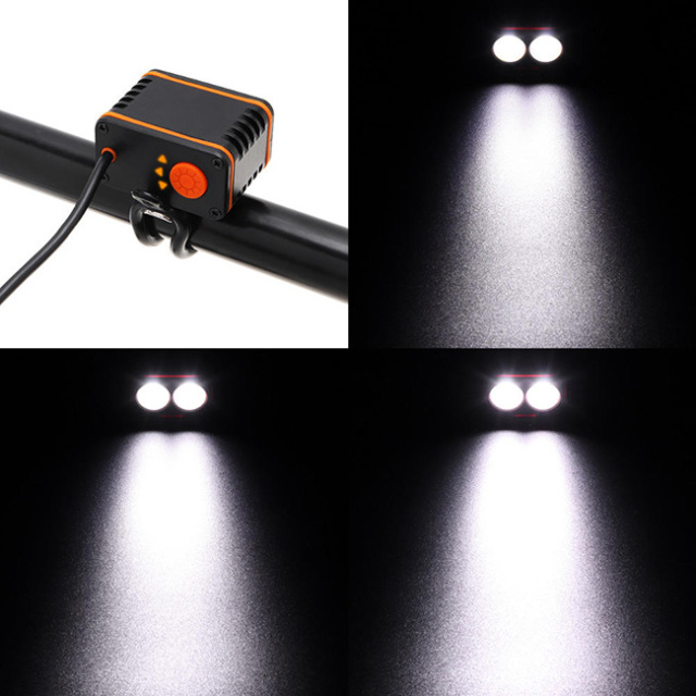 XANES DL01 1200LM 2xT6 LED 4-Mode Waterproof Bicycle Head Light Temperature Control Power Display