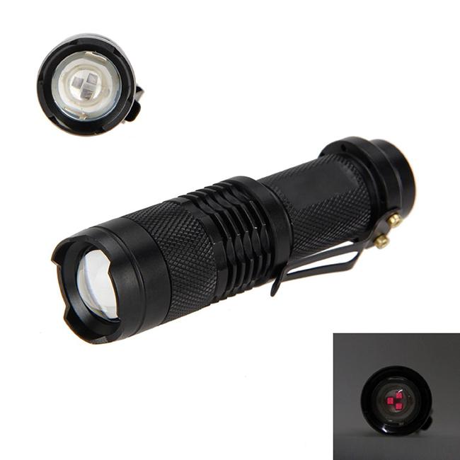 Mini IR Lamp Zoomable 5W 850nm LED Infrared Flashlight Night Vision AA Battery Hunting Torch-To Be Used with Night Vision Device